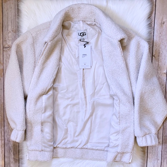 UGG Jackeline Teddy Bear Cream Jacket - Picture 4 of 10